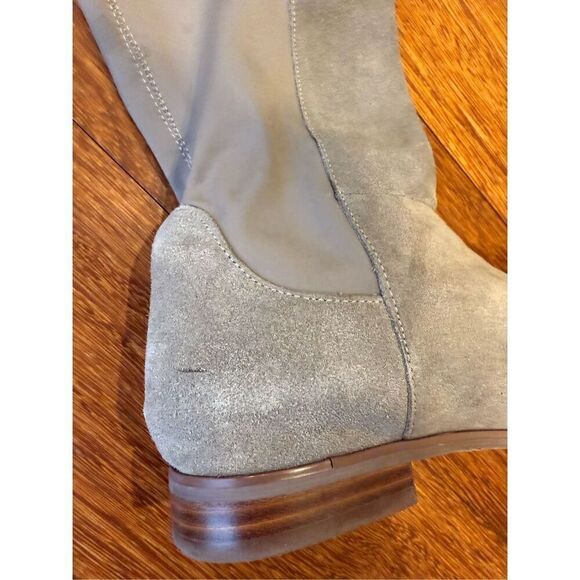 CHINESE LAUNDRY Robin Suede/Nylon Two-Tone Grey Over The Knee Boots Sz 6 - Picture 8 of 9